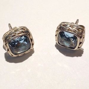 John Hardy blue topaz studs earrings